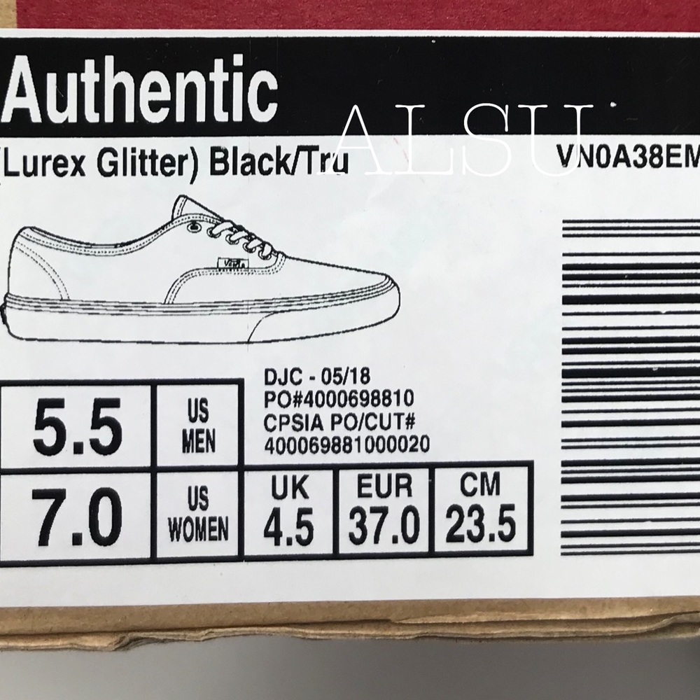 VANS Authentic Lurex Glitter Black W AUTHENTIC - Picture 8 of 8